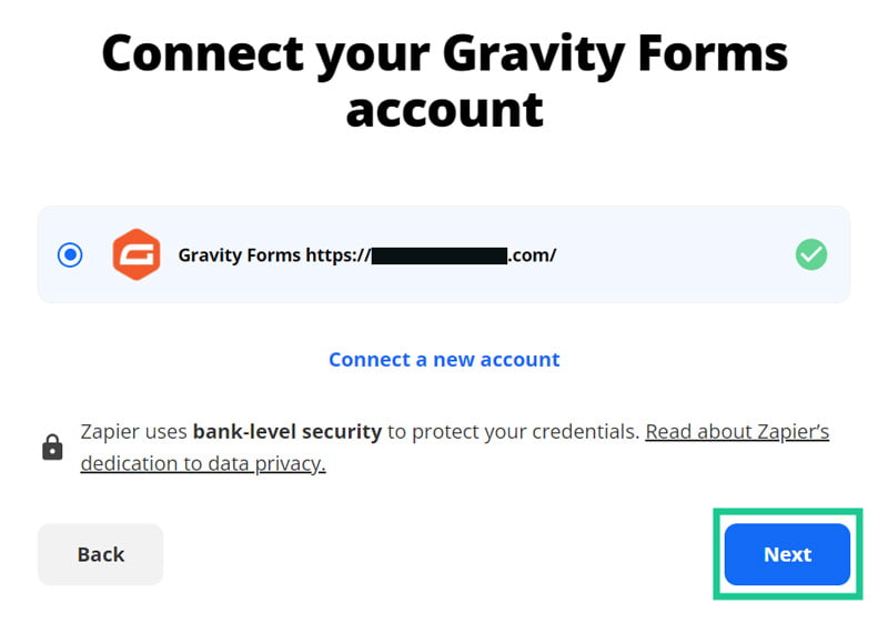 Connecter un compte Gravity Forms