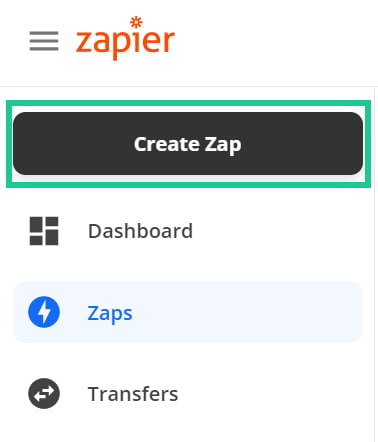 Créer un Zap en cliquant sur le bouton
