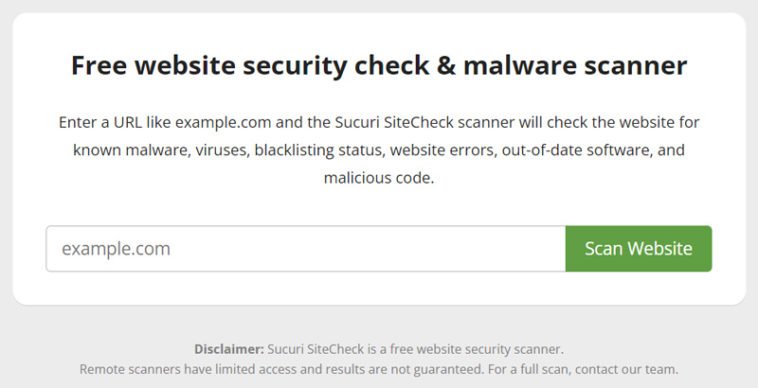 Audit de sécurité WordPress avec l’outil en ligne de Sucuri