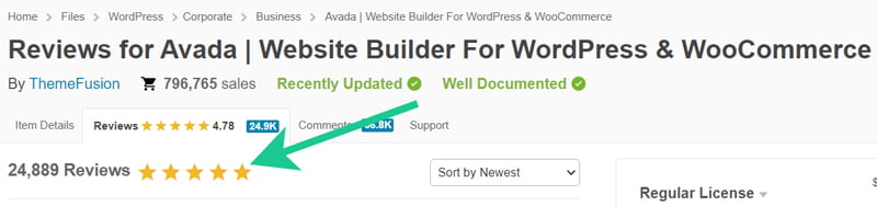 Nombre d’avis pour Avada, un thème WordPress sécurisé