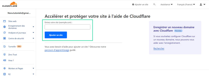 Ajouter un site WordPress sur Cloudflare